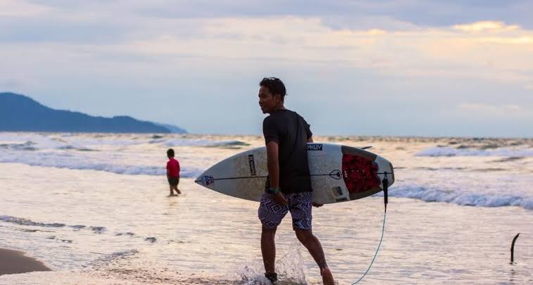 Surfing At Mersing Beach